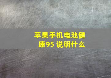 苹果手机电池健康95 说明什么